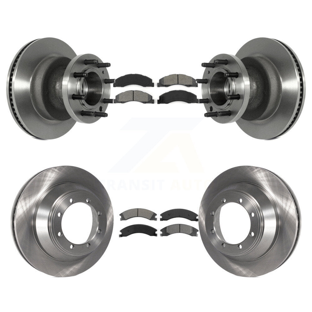 Kit de rotors de frein à disque avant et arrière et plaquettes semi-métalliques pour Ford E-450 Super Dut