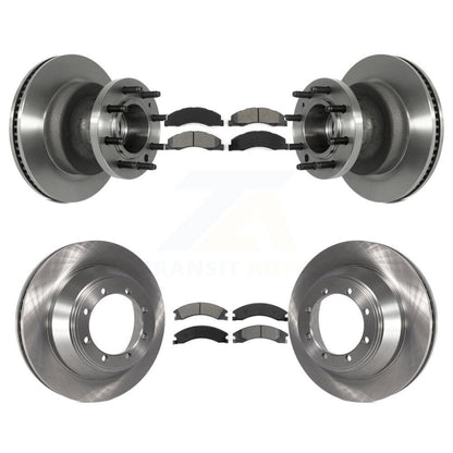 Kit de rotors de frein à disque avant et arrière et plaquettes semi-métalliques pour Ford E-450 Super Dut