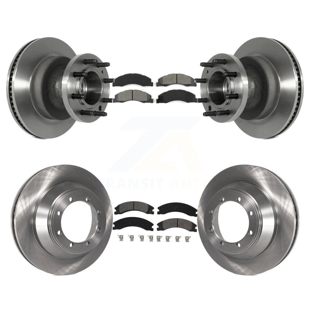 Kit de rotors de frein à disque avant et arrière et plaquettes semi-métalliques pour Ford E-450 Super Dut