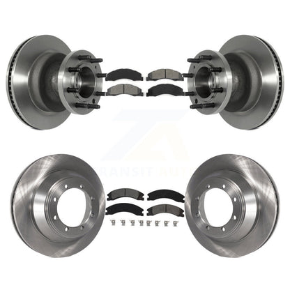 Kit de rotors de frein à disque avant et arrière et plaquettes semi-métalliques pour Ford E-450 Super Dut
