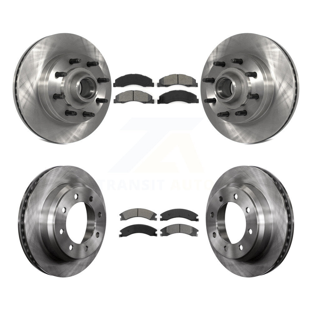 Kit de rotor de frein avant et arrière et plaquettes semi-métalliques pour Ford E-350 Super Duty E-25