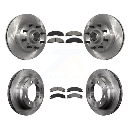 Kit de rotor de frein avant et arrière et plaquettes semi-métalliques pour Ford E-350 Super Duty E-25