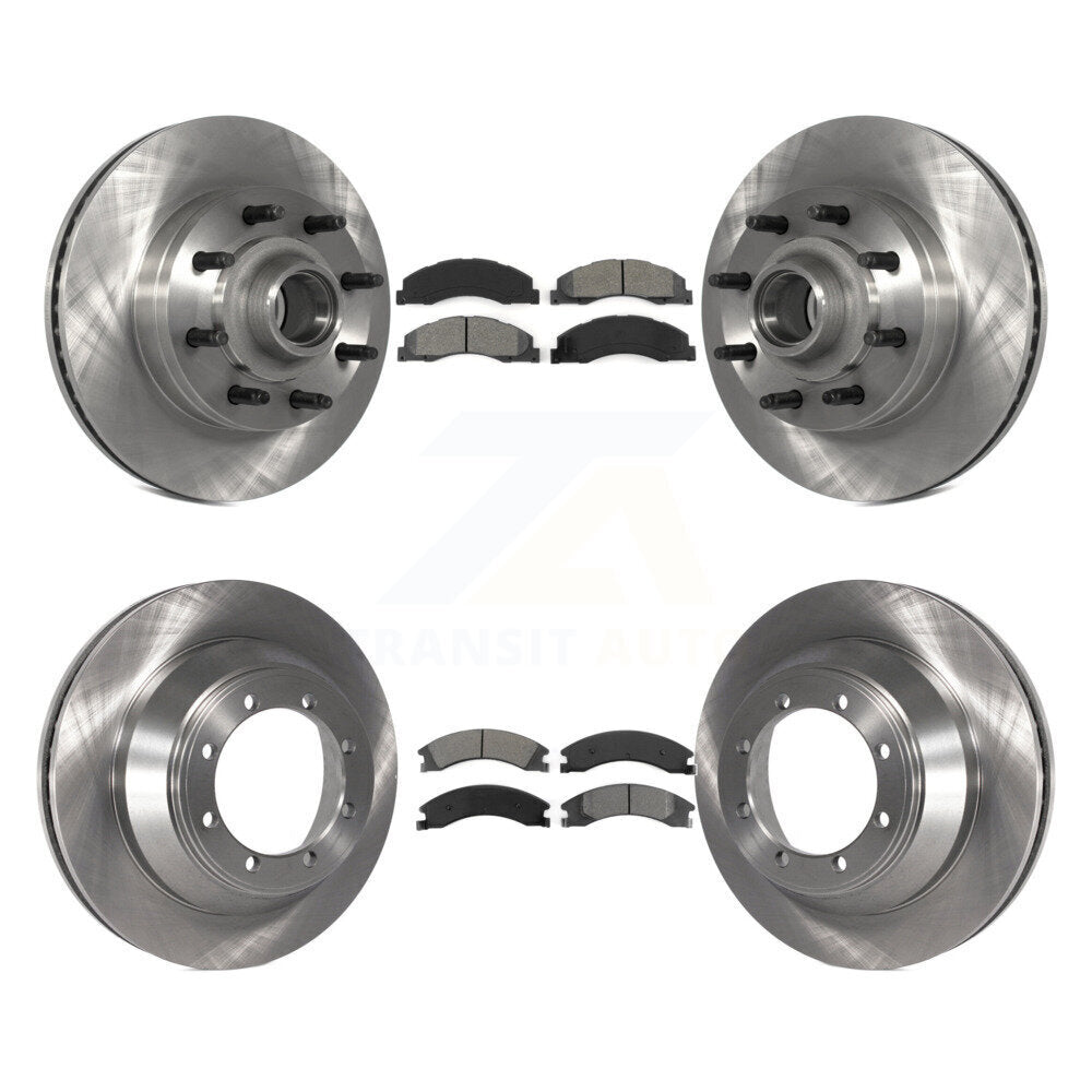 Kit de rotors de frein à disque avant et arrière et plaquettes semi-métalliques pour Ford E-450 Super Dut