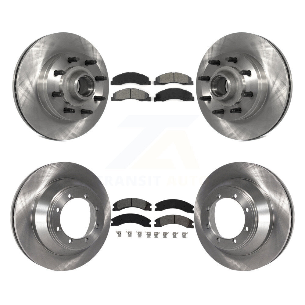Kit de rotors de frein à disque avant et arrière et plaquettes semi-métalliques pour Ford E-450 Super Dut