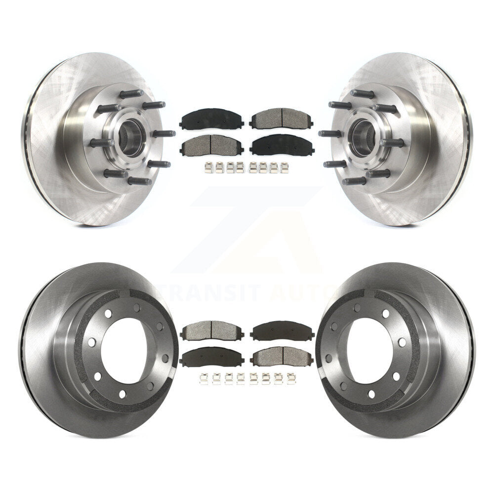 Kit de rotor de frein avant et arrière et plaquettes semi-métalliques pour Ford F-350 Super Duty F-25