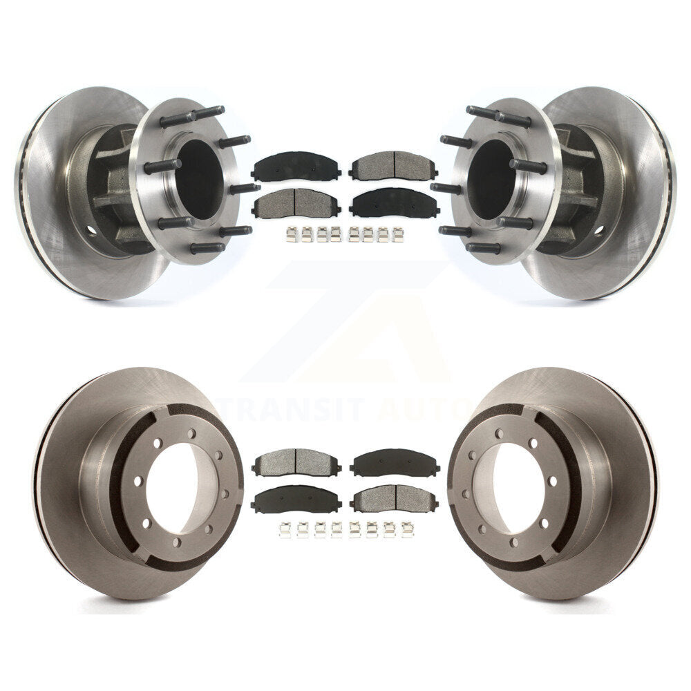 Kit de rotor de frein avant et arrière et plaquettes semi-métalliques pour Ford F-350 Super Duty F-25