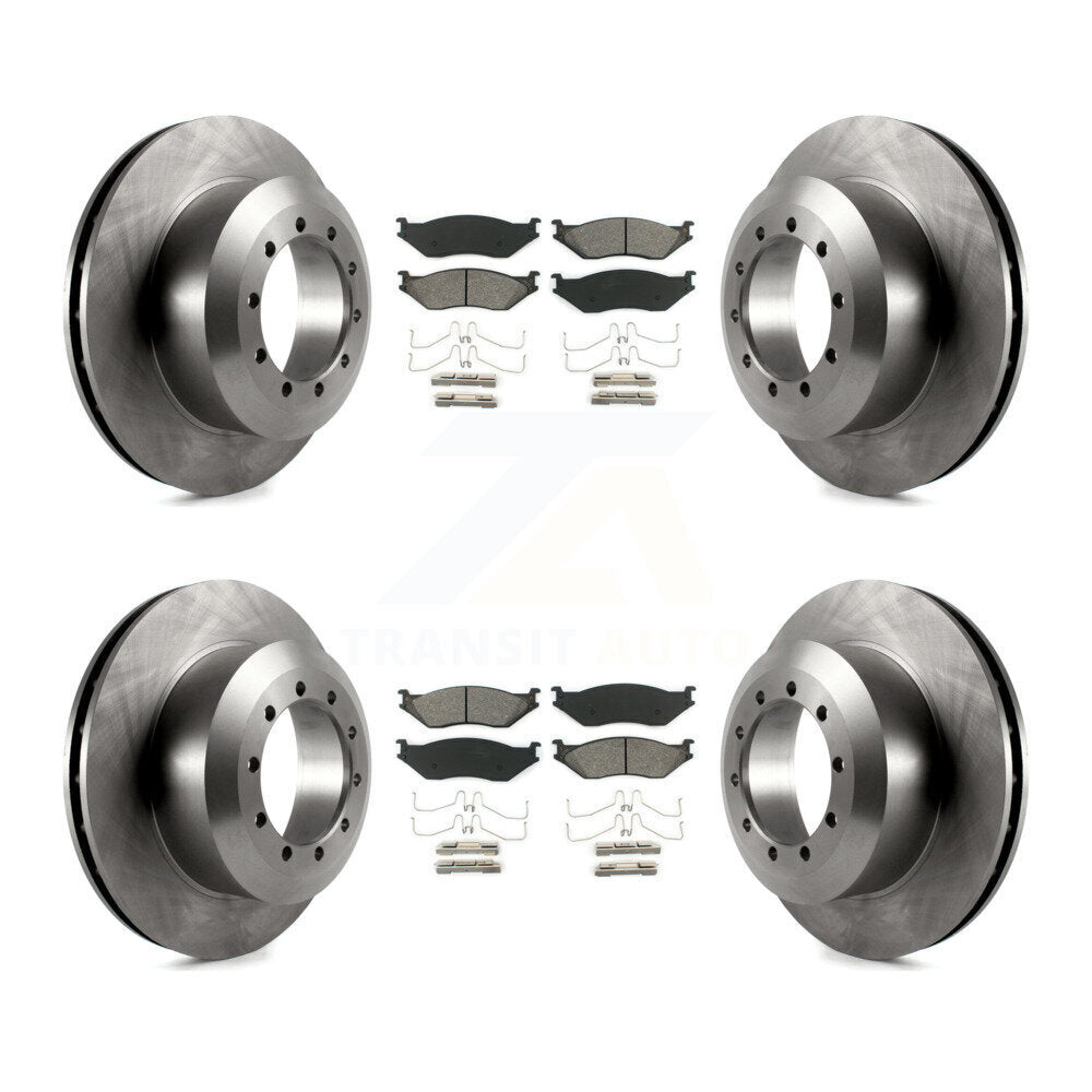 Kit de rotor de frein avant et arrière et plaquettes semi-métalliques pour châssis de camping-car Ford F-53