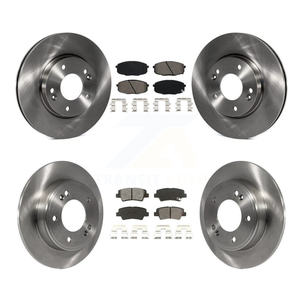 Kit de rotors de frein à disque avant et arrière et plaquettes semi-métalliques pour Kia Soul 2014-2016