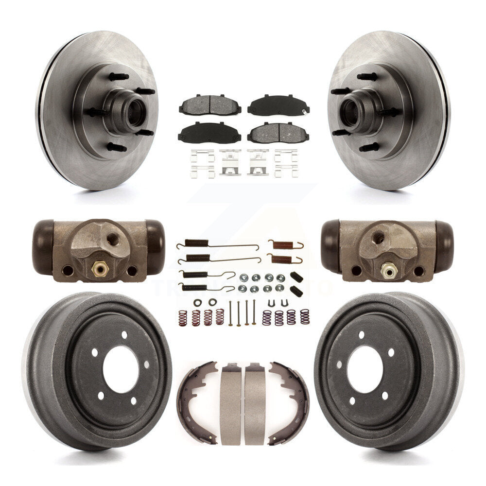 Rotors de frein à disque avant et arrière, plaquettes semi-métalliques et Kit de tambour (9 pièces) pour Ford F-15