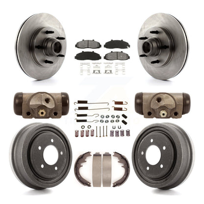 Rotors de frein à disque avant et arrière, plaquettes semi-métalliques et Kit de tambour (9 pièces) pour Ford F-15