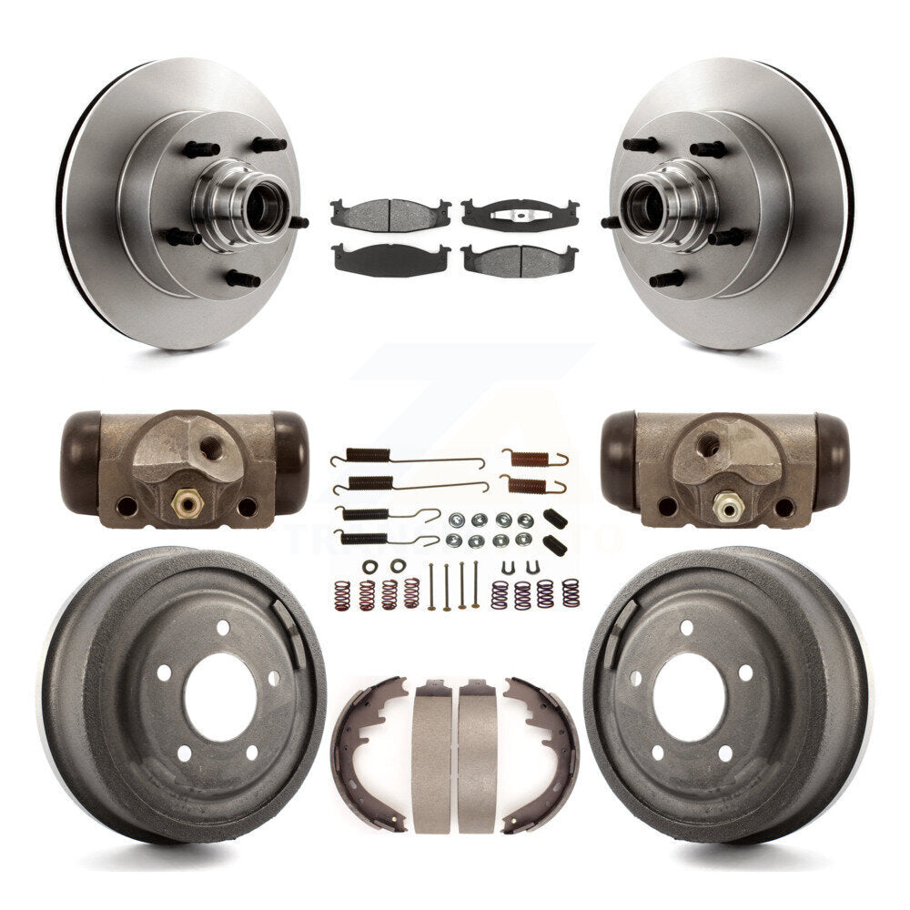 Kit de tambour à plaquettes semi-métalliques pour Rotor de frein avant et arrière (9 pièces) pour Ford E-150 Econolin
