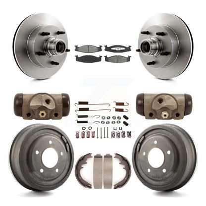Kit de tambour à plaquettes semi-métalliques pour Rotor de frein avant et arrière (9 pièces) pour Ford E-150 Econolin