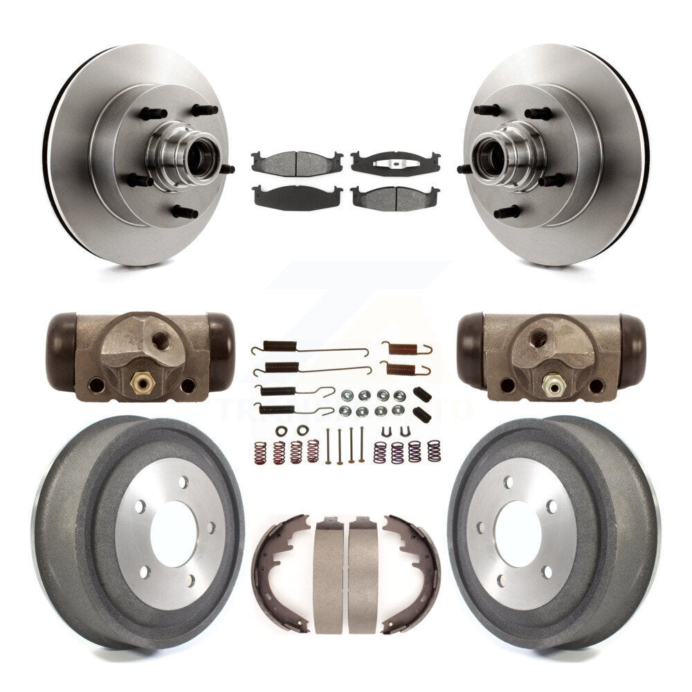 Kit de tambour à plaquettes semi-métalliques pour Rotor de frein avant et arrière (9 pièces) pour Ford E-150 Econolin