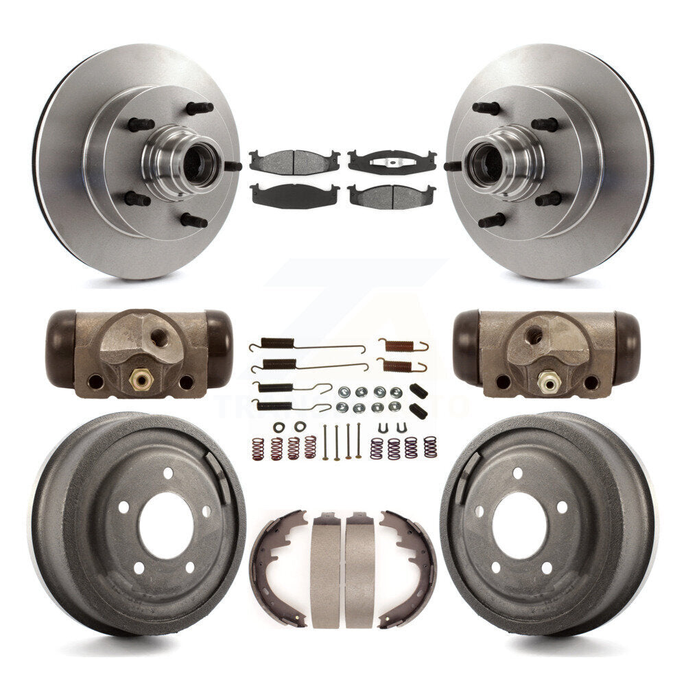 Kit de tambour à plaquettes semi-métalliques pour Rotor de frein avant et arrière (9 pièces) pour Ford E-150 Econolin