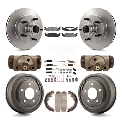 Kit de tambour à plaquettes semi-métalliques pour Rotor de frein avant et arrière (9 pièces) pour Ford E-150 Econolin
