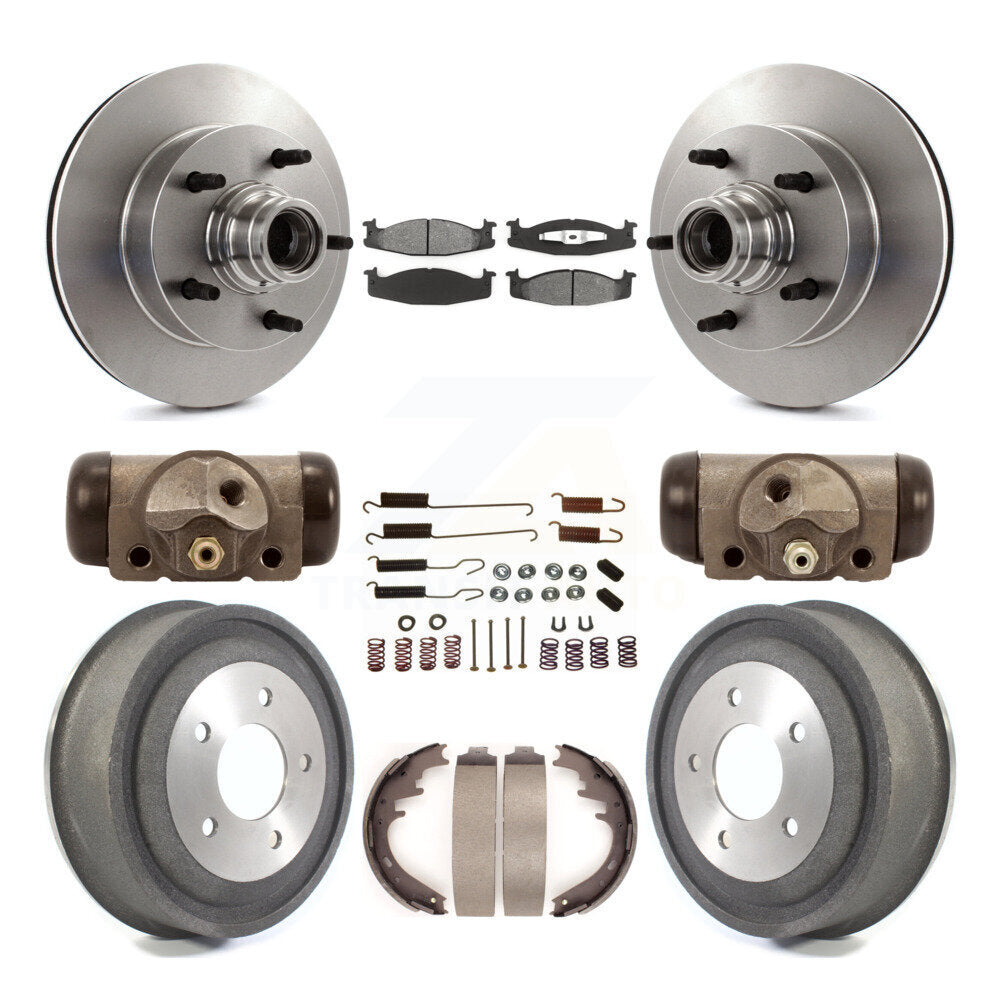 Kit de tambour à plaquettes semi-métalliques pour Rotor de frein avant et arrière (9 pièces) pour Ford E-150 Econolin