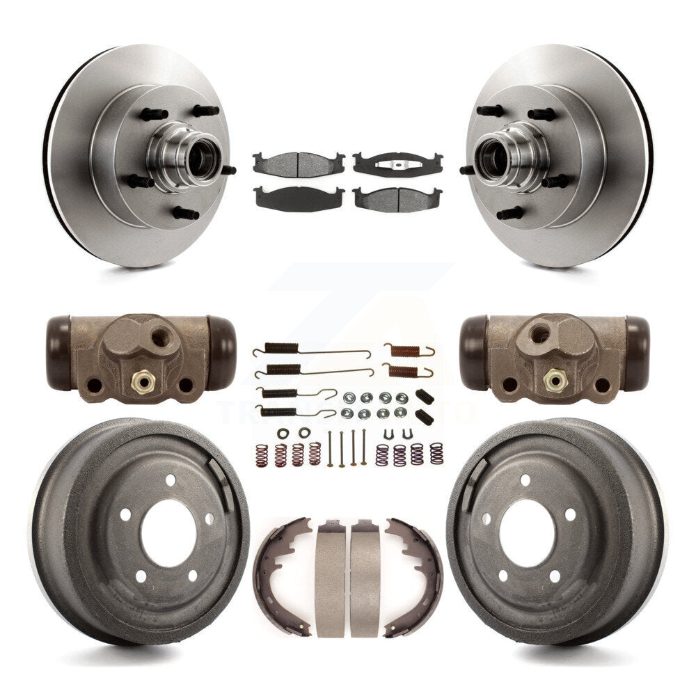 Kit de tambour à plaquettes semi-métalliques pour Rotor de frein avant et arrière (9 pièces) pour Ford E-150 Econolin