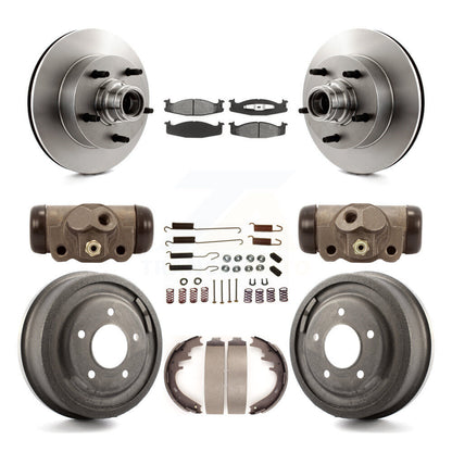 Kit de tambour à plaquettes semi-métalliques pour Rotor de frein avant et arrière (9 pièces) pour Ford E-150 Econolin