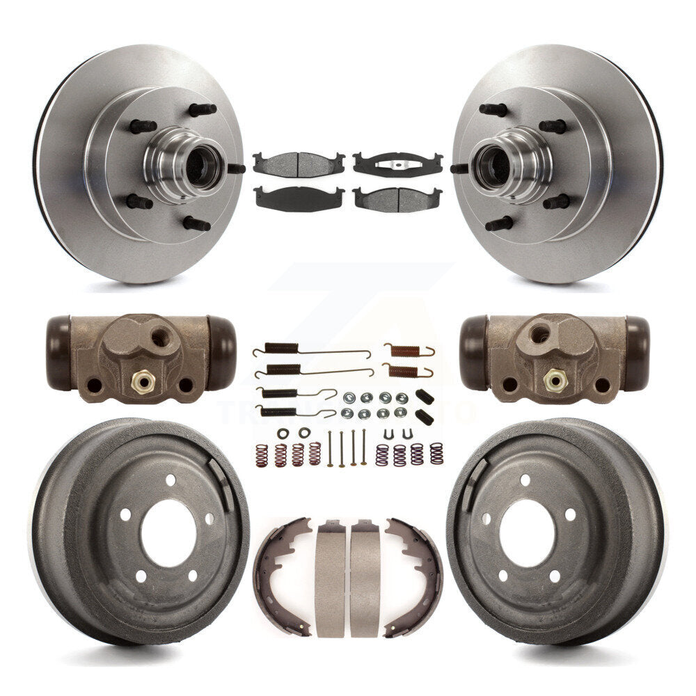Kit de tambour à plaquettes semi-métalliques pour Rotor de frein avant et arrière (9 pièces) pour Ford E-150 Econolin