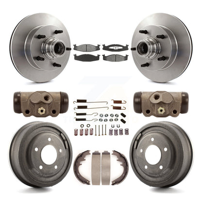 Kit de tambour à plaquettes semi-métalliques pour Rotor de frein avant et arrière (9 pièces) pour Ford E-150 Econolin