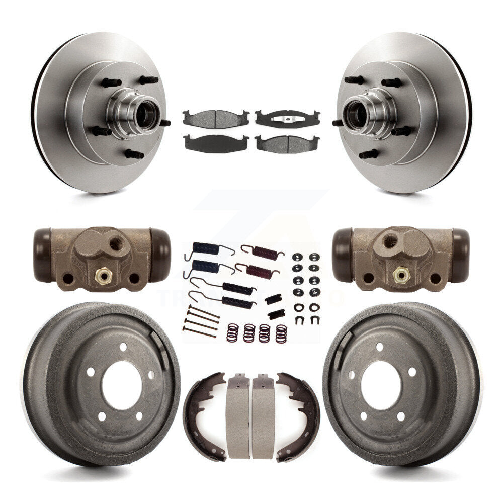 Kit de tambour à plaquettes semi-métalliques pour Rotor de frein avant et arrière (9 pièces) pour Ford E-150 Econolin