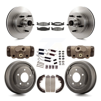Kit de tambour à plaquettes semi-métalliques pour Rotor de frein avant et arrière (9 pièces) pour Ford E-150 Econolin