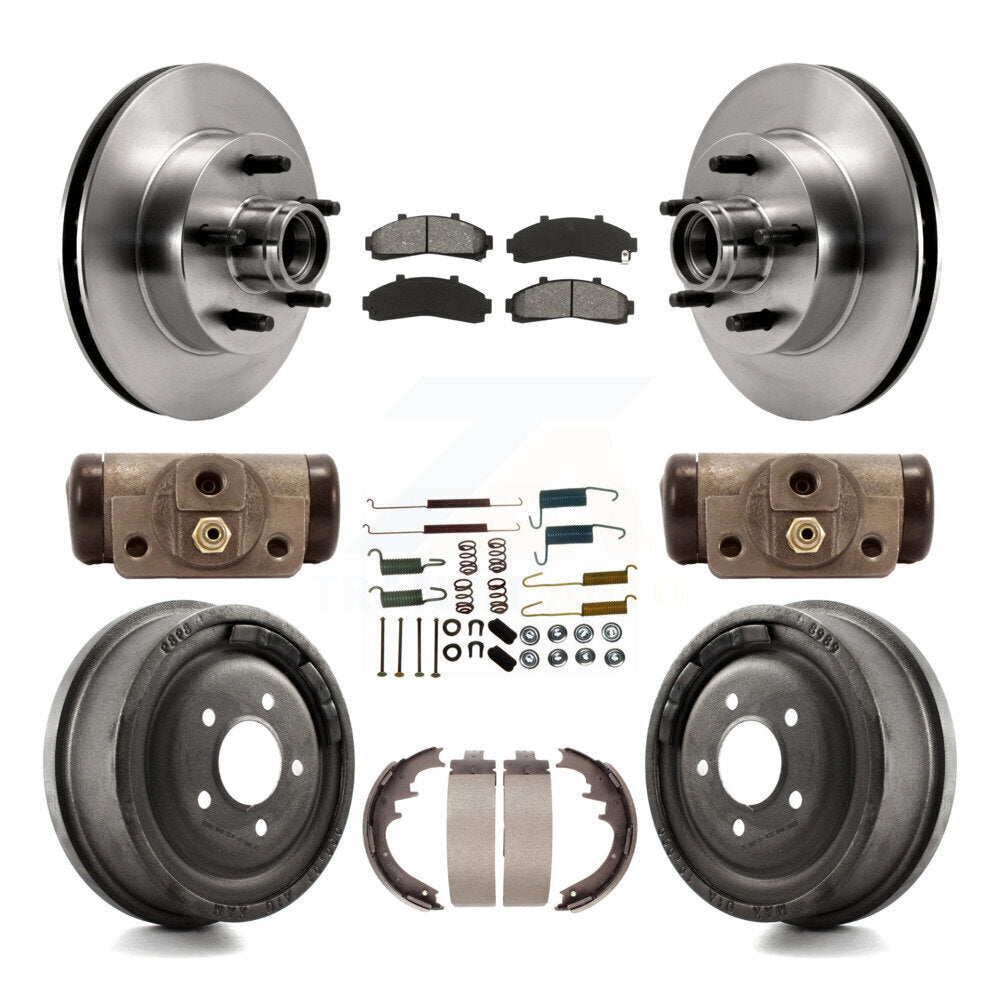 Rotors de frein avant et arrière, Kit de plaquettes et tambour semi-métalliques (9 pièces) pour Ford Ranger Mazd