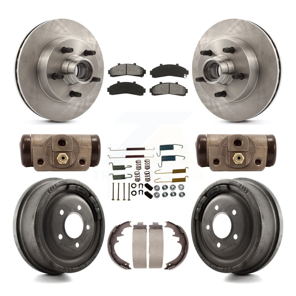 Rotor de frein à disque avant et arrière, Kit de plaquettes et de tambour semi-métalliques (9 pièces) pour Mazda B400