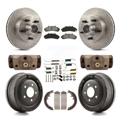 Rotor de frein à disque avant et arrière, Kit de plaquettes et de tambour semi-métalliques (9 pièces) pour Mazda B400