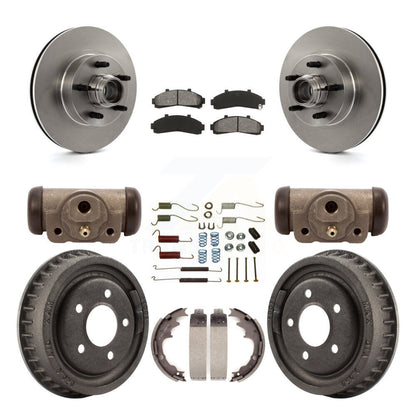 Rotor de frein à disque avant et arrière, plaquettes semi-métalliques et Kit de tambour (9 pièces) pour la gamme Ford