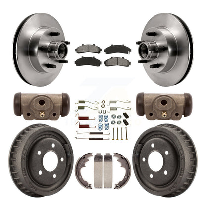 Rotor de frein à disque avant et arrière, plaquettes semi-métalliques et Kit de tambour (9 pièces) pour la gamme Ford