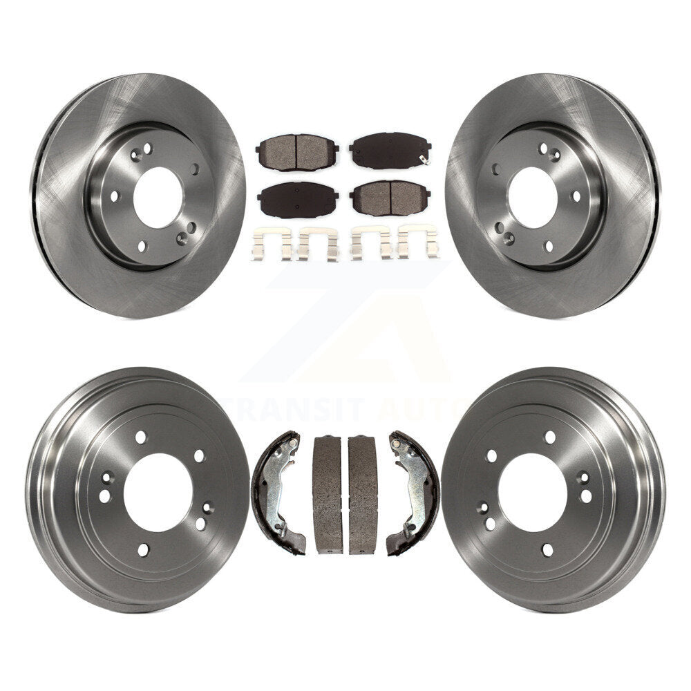 Rotors de frein à disque avant et arrière, plaquettes semi-métalliques et Kit de tambour pour Hyundai Elantr