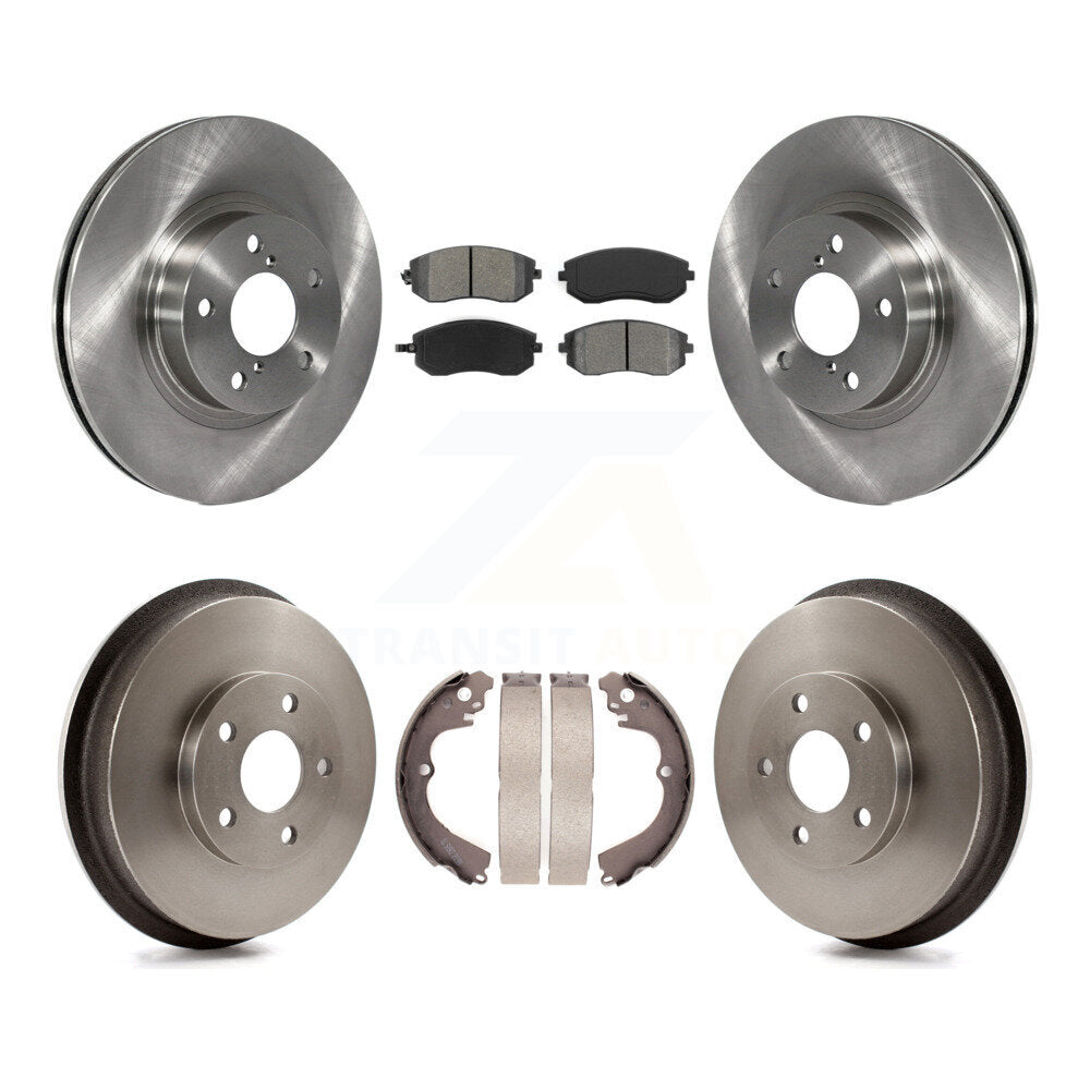 Rotors de frein à disque avant et arrière, plaquettes semi-métalliques et Kit de tambour pour Subaru Impreza