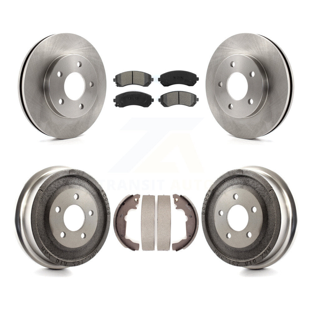 Rotors de frein à disque avant et arrière, plaquettes semi-métalliques et Kit de tambour pour Pontiac Aztek