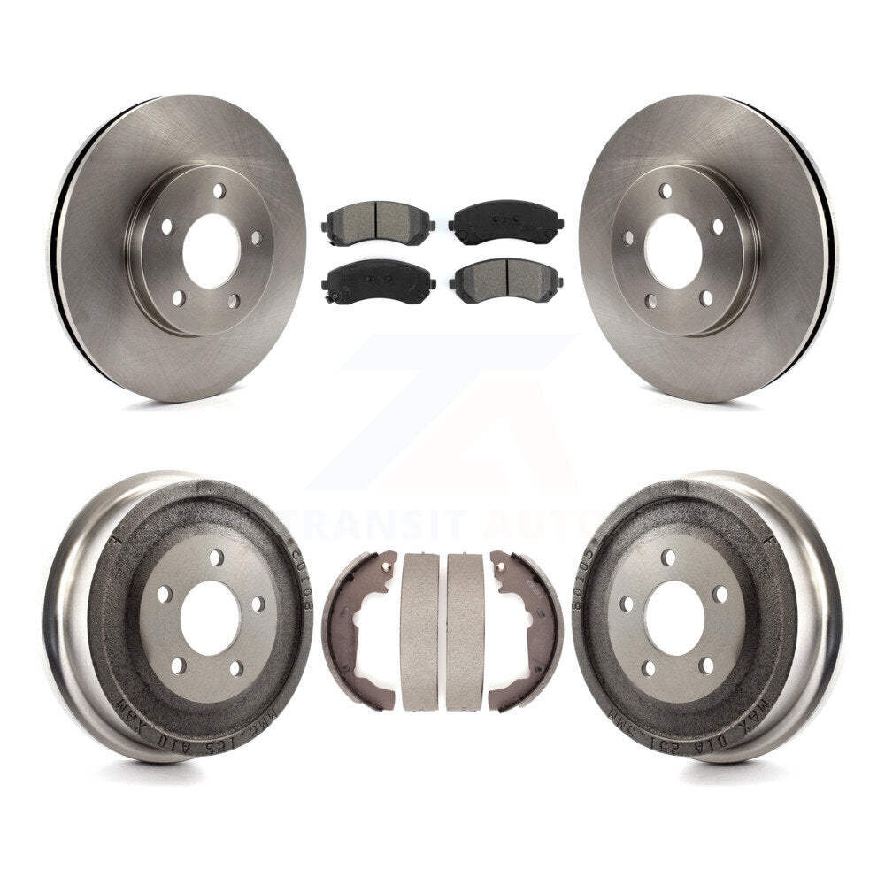 Rotors de frein à disque avant et arrière, plaquettes semi-métalliques et Kit de tambour pour Pontiac Aztek