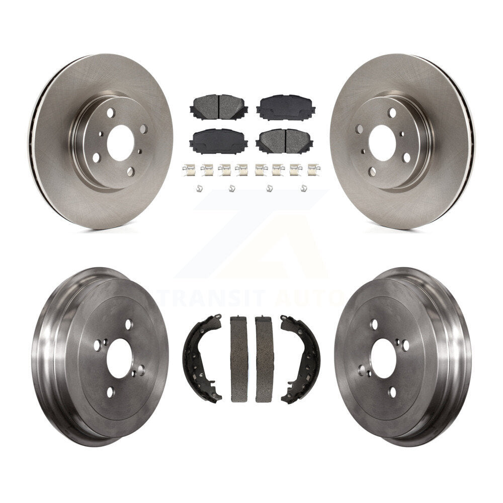Rotors de frein avant et arrière, Kit de tambour à plaquettes semi-métalliques pour Toyota Yaris S 2012 – 2013