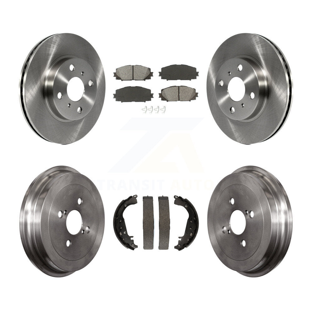 Rotors de frein à disque avant et arrière, plaquettes semi-métalliques et Kit de tambour pour Toyota Yaris