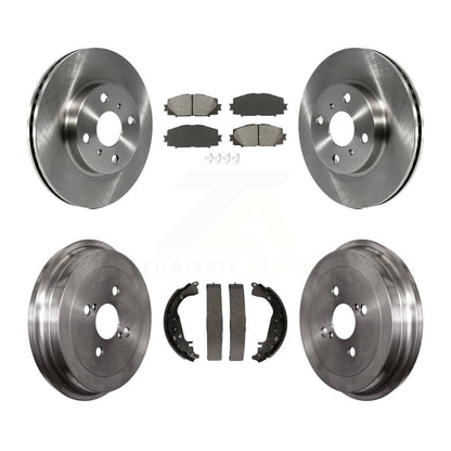 Rotors de frein à disque avant et arrière, plaquettes semi-métalliques et Kit de tambour pour Toyota Yaris