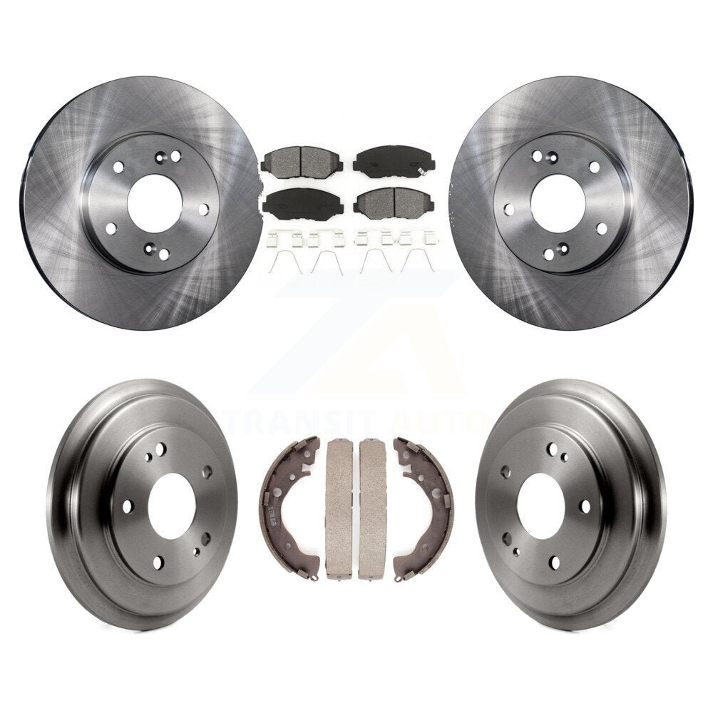 Rotors de frein à disque avant et arrière, plaquettes semi-métalliques et Kit de tambour pour Honda Civic