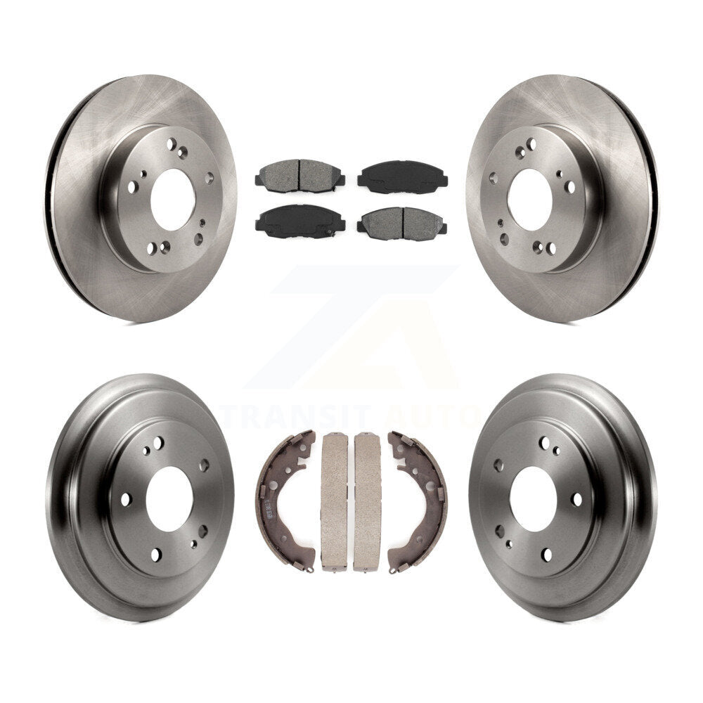 Rotors de frein à disque avant et arrière, plaquettes semi-métalliques et Kit de tambour pour Honda Civic