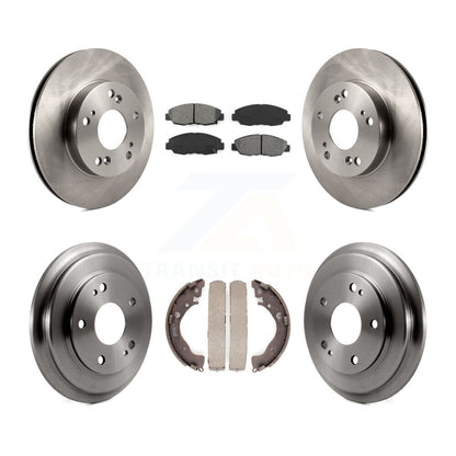 Rotors de frein à disque avant et arrière, plaquettes semi-métalliques et Kit de tambour pour Honda Civic