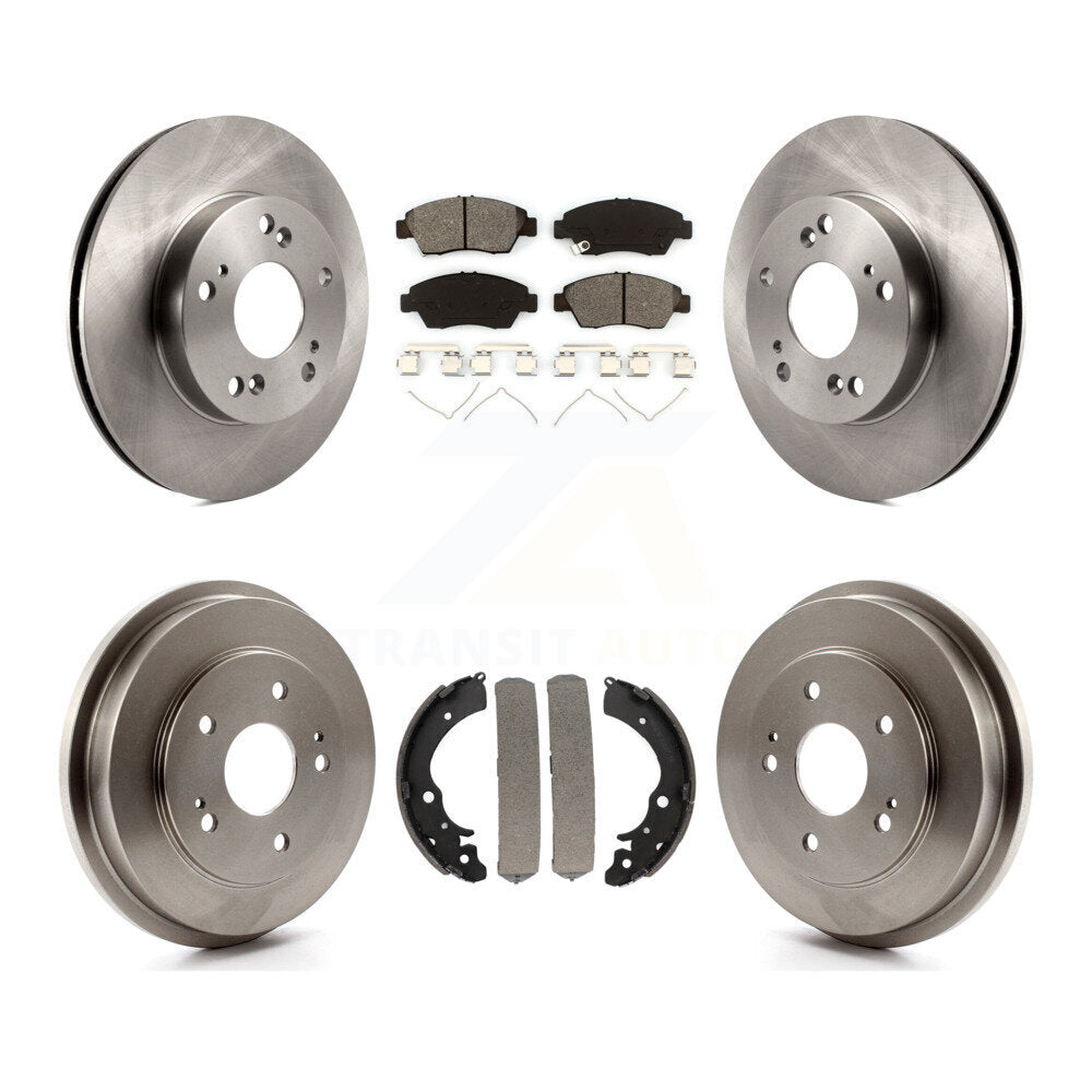 Rotors de frein à disque avant et arrière, plaquettes semi-métalliques et Kit de tambour pour Honda Civic