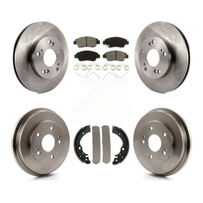 Rotors de frein à disque avant et arrière, plaquettes semi-métalliques et Kit de tambour pour Honda Civic
