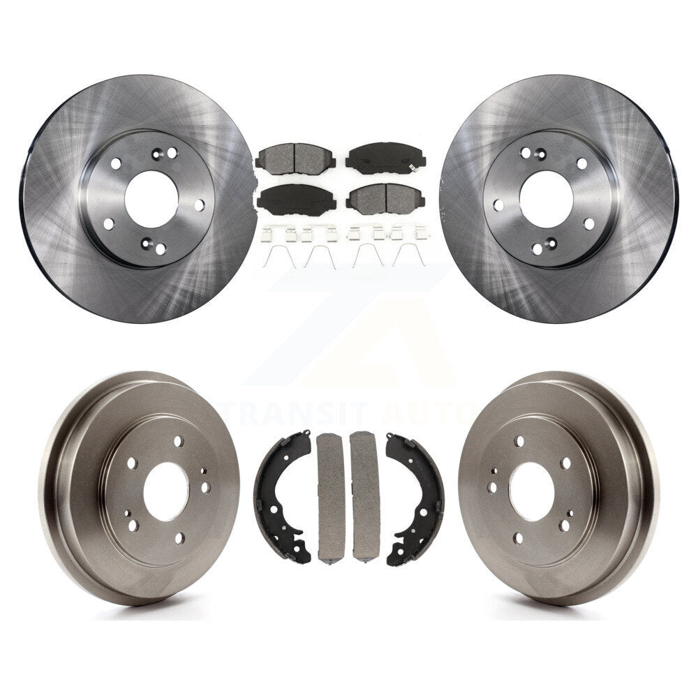 Rotors de frein à disque avant et arrière, Kit de tampons et de tambour semi-métalliques pour Honda Accord Fi