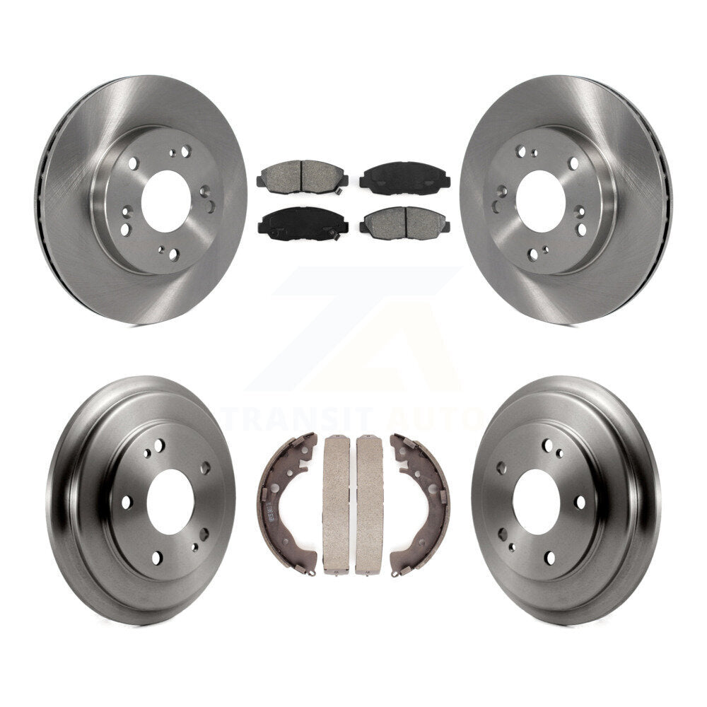 Rotors de frein à disque avant et arrière, plaquettes semi-métalliques et Kit de tambour pour Honda Civic