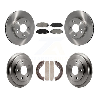 Rotors de frein à disque avant et arrière, plaquettes semi-métalliques et Kit de tambour pour Honda Civic
