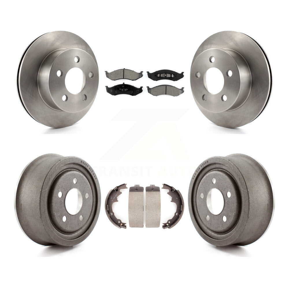 Rotors de frein à disque avant et arrière, Kit de tampons et de tambour semi-métalliques pour Jeep Wrangler T