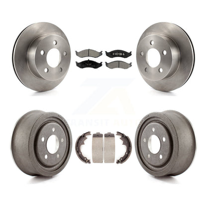 Rotors de frein à disque avant et arrière, Kit de tampons et de tambour semi-métalliques pour Jeep Wrangler T