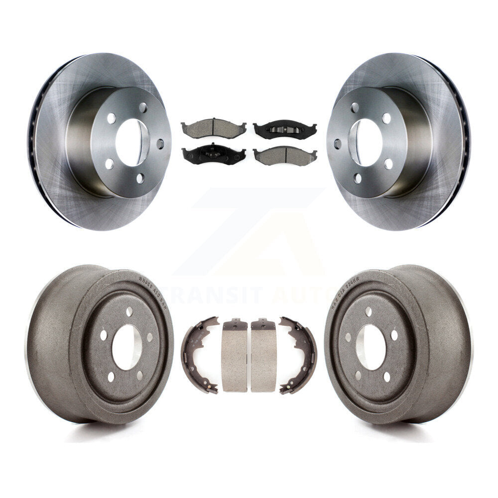 Rotors de frein à disque avant et arrière, plaquettes semi-métalliques et Kit de tambour pour Jeep TJ