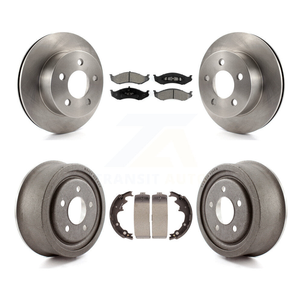 Rotors de frein à disque avant et arrière, plaquettes semi-métalliques et Kit de tambour pour Jeep Wrangler